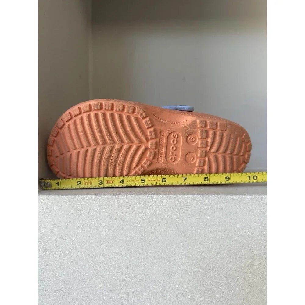 Crocs Classic Juniors Youth J6 Coral Slingback Slide Clog Pearl Decor